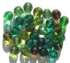 25 8mm Faceted Green Mix